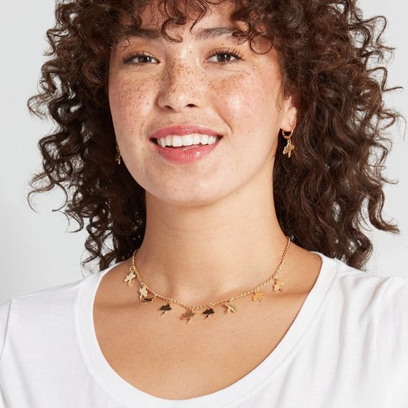 Modcloth | NWT Make It Rain Necklace & Earrings Set - Picture 2 of 11